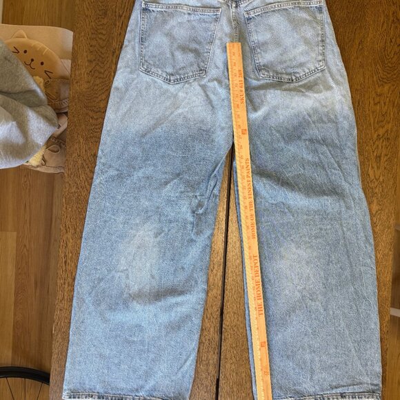 ZARA Wide Leg High-Rise Jeans – Light Wash, Size 12 - Picture 4 of 11
